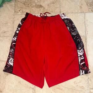 Reebok Mesh Swim Trunks Abstract Pattern Mens MD Vintage Y2K 90s Rare